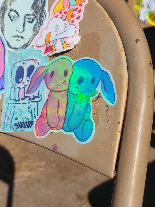holographic bunny sticker-My Store-rain faerie shop