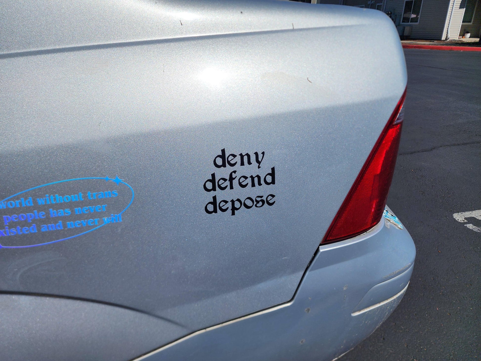 deny defend depose bumper sticker | vinyl decal | permanent waterproof-My Store-rain faerie shop