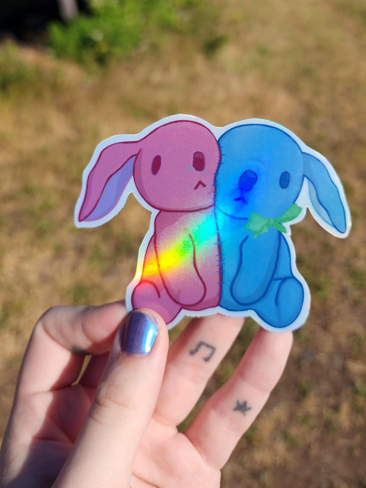 holographic bunny sticker-My Store-rain faerie shop