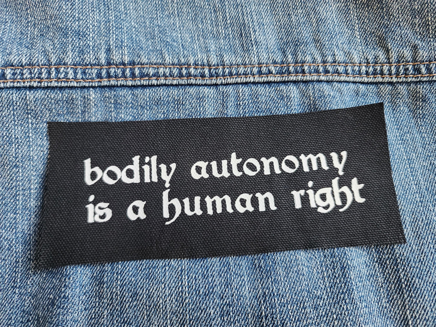bodily autonomy is a human right sew on patch | activist patch | diy punk fashion accessory-My Store-rain faerie shop