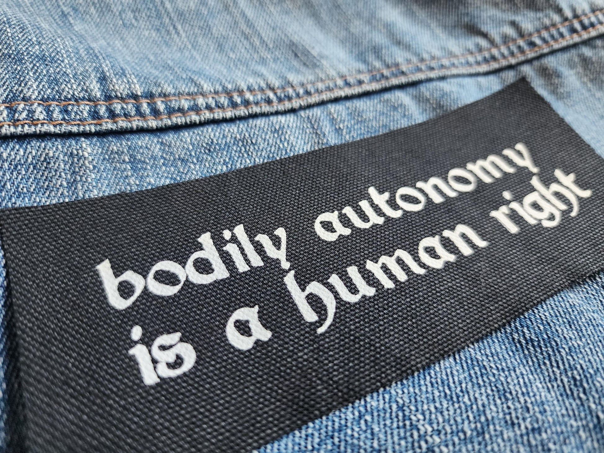 bodily autonomy is a human right sew on patch | activist patch | diy punk fashion accessory-My Store-rain faerie shop