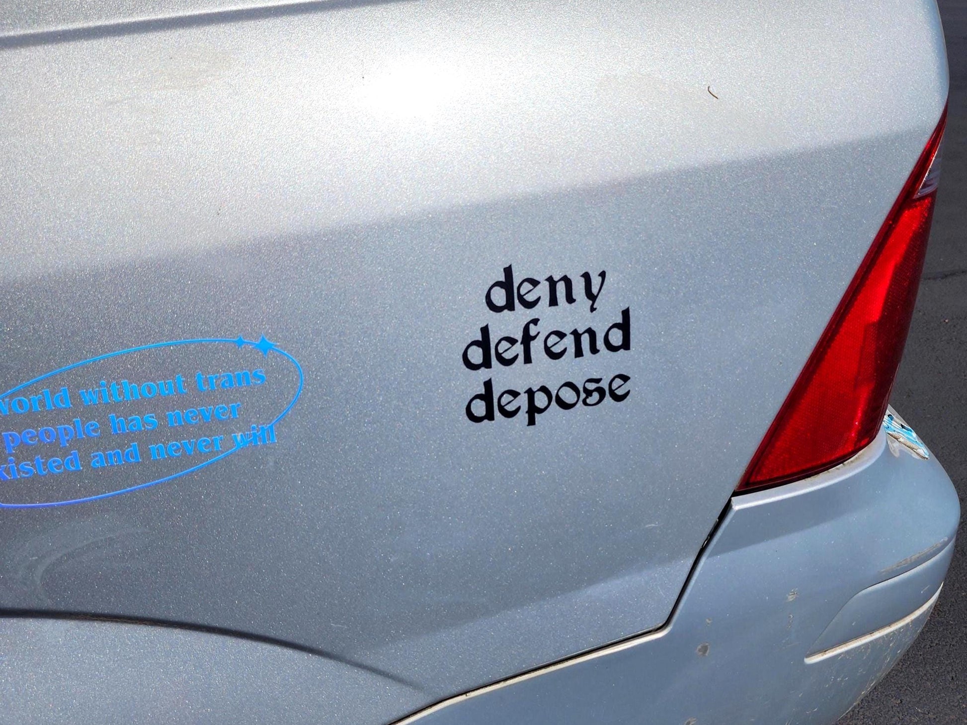 deny defend depose bumper sticker | vinyl decal | permanent waterproof-My Store-rain faerie shop