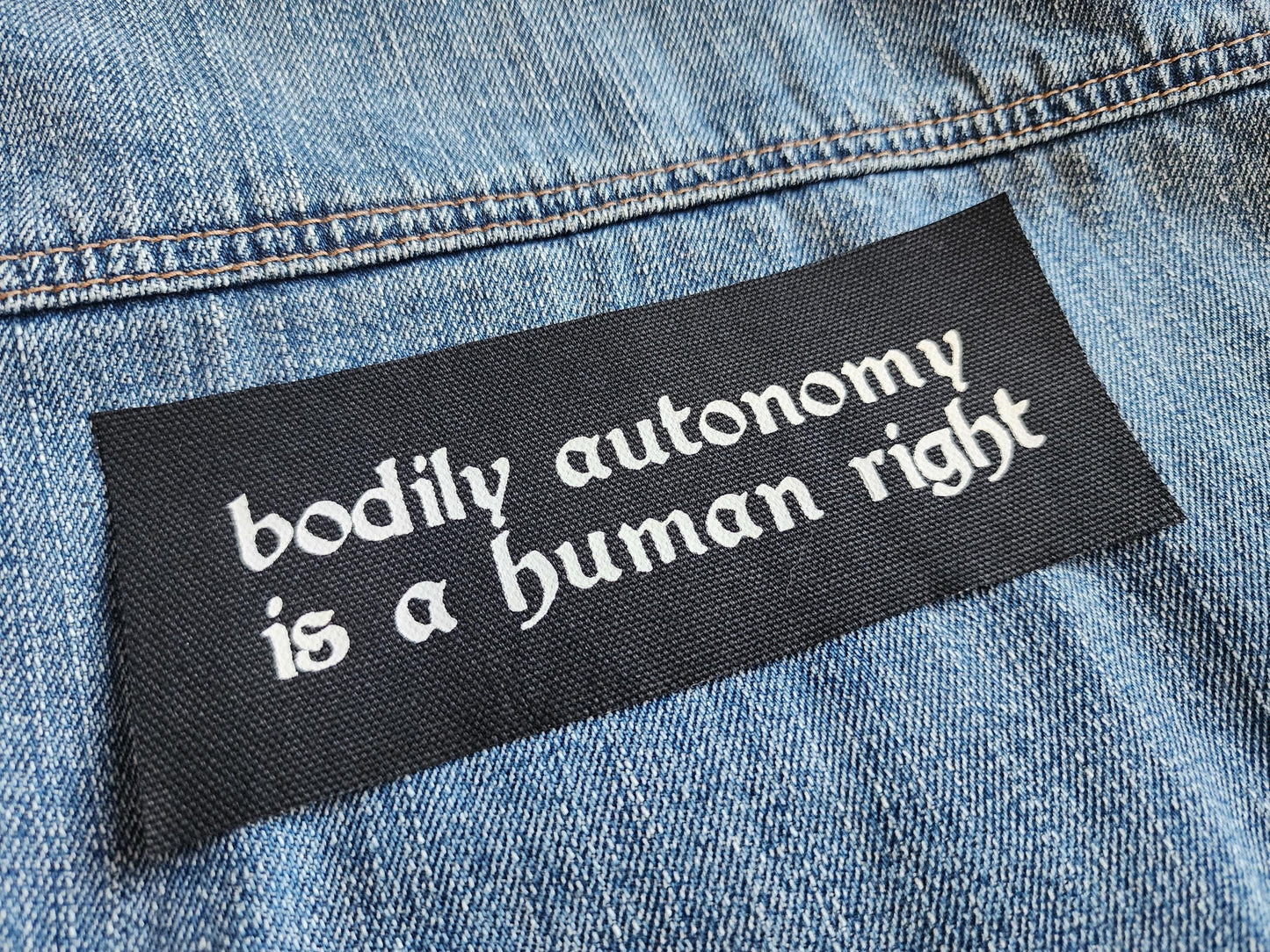bodily autonomy is a human right sew on patch | activist patch | diy punk fashion accessory-My Store-rain faerie shop