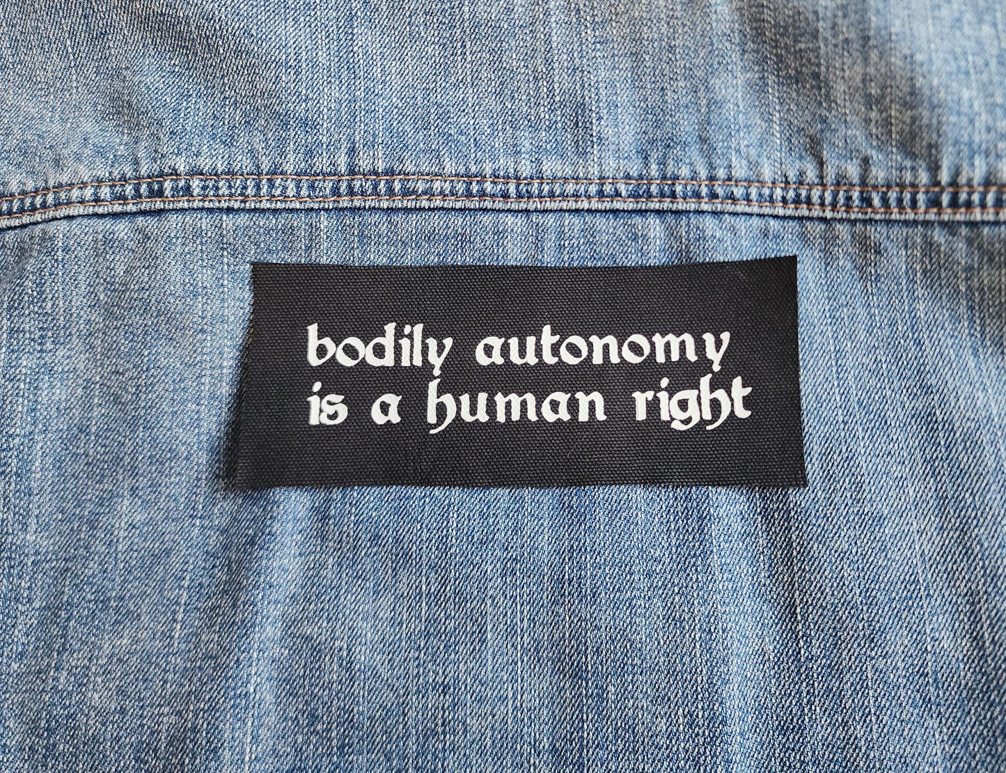 bodily autonomy is a human right sew on patch | activist patch | diy punk fashion accessory-My Store-rain faerie shop