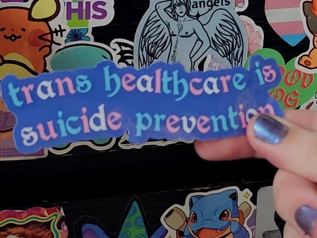 trans healthcare is suicide prevention sticker-My Store-rain faerie shop
