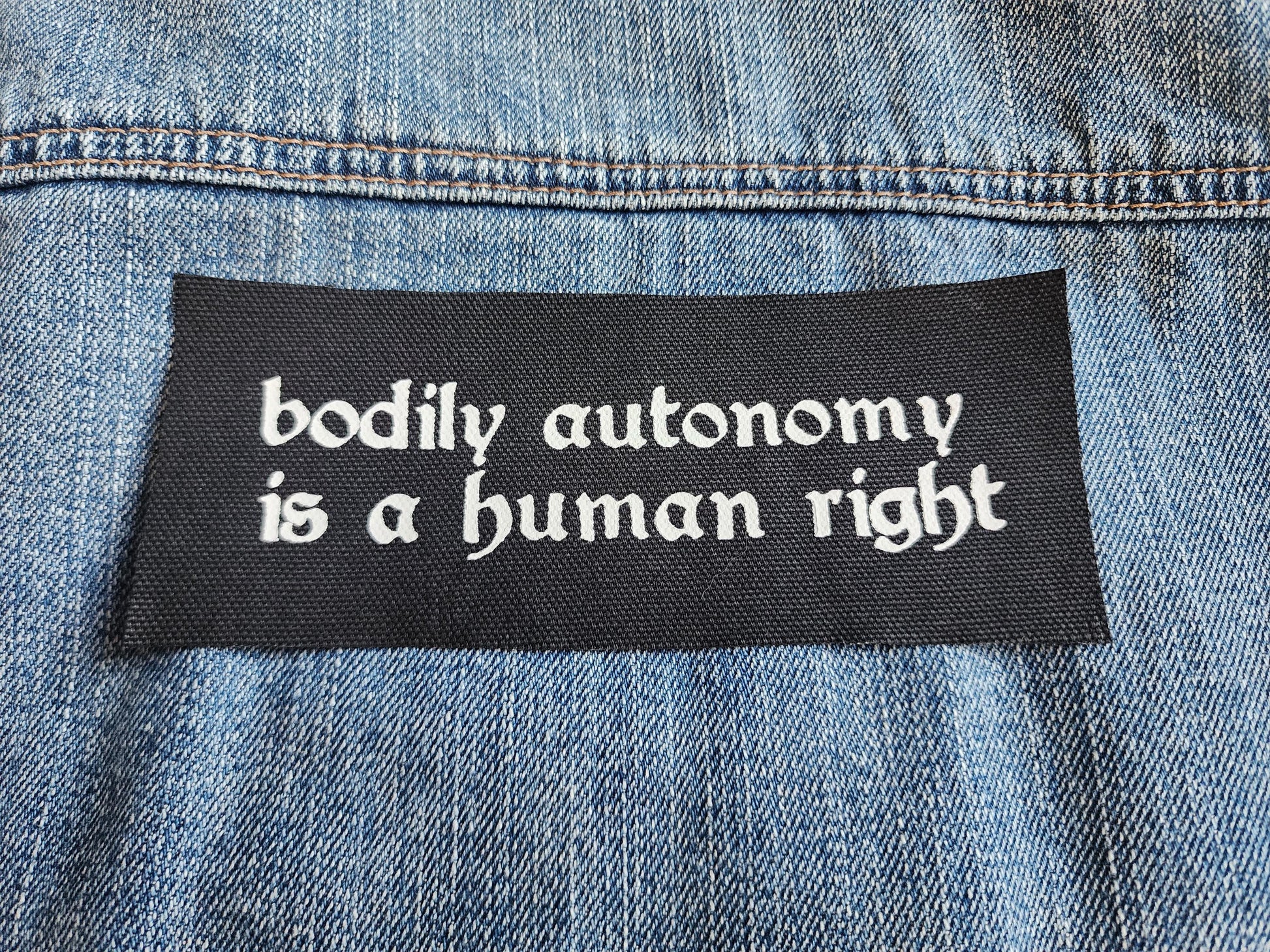 bodily autonomy is a human right sew on patch | activist patch | diy punk fashion accessory-My Store-rain faerie shop