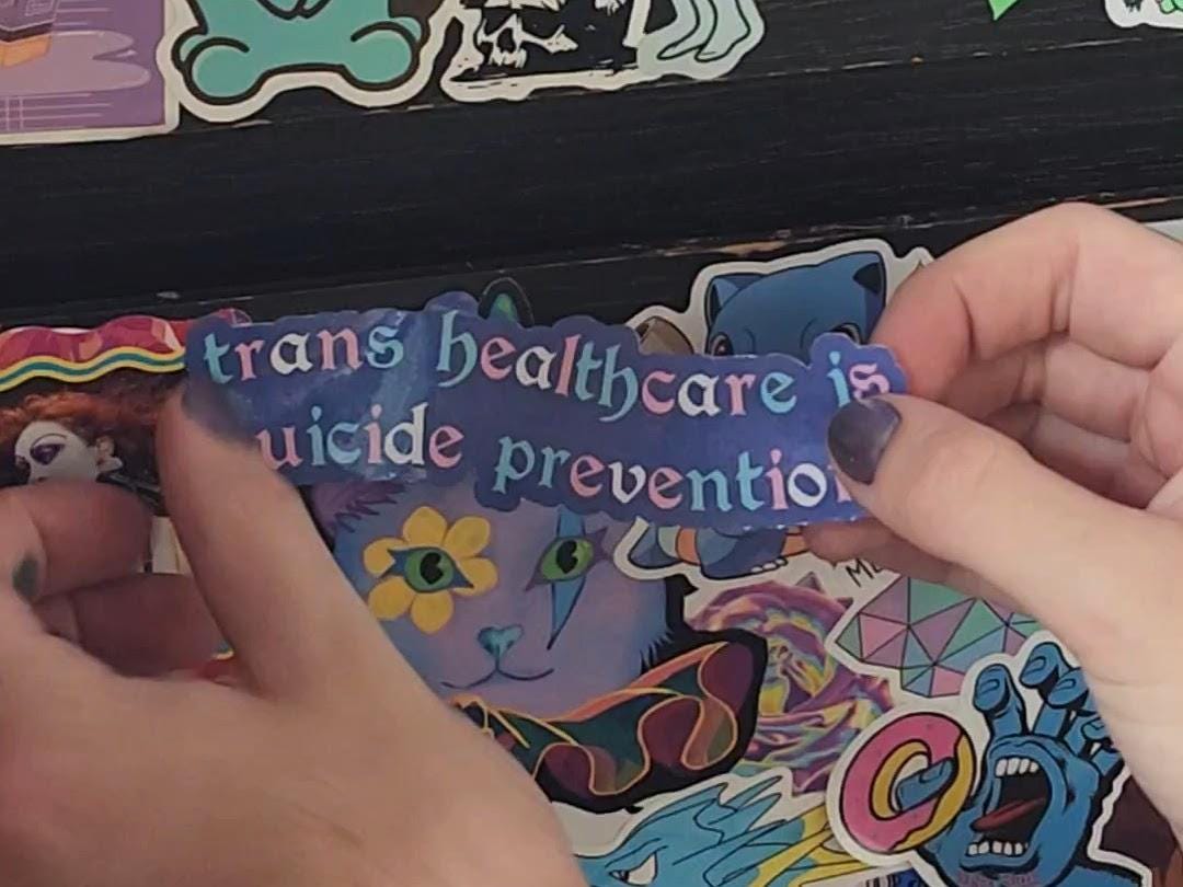 trans healthcare is suicide prevention sticker-My Store-rain faerie shop