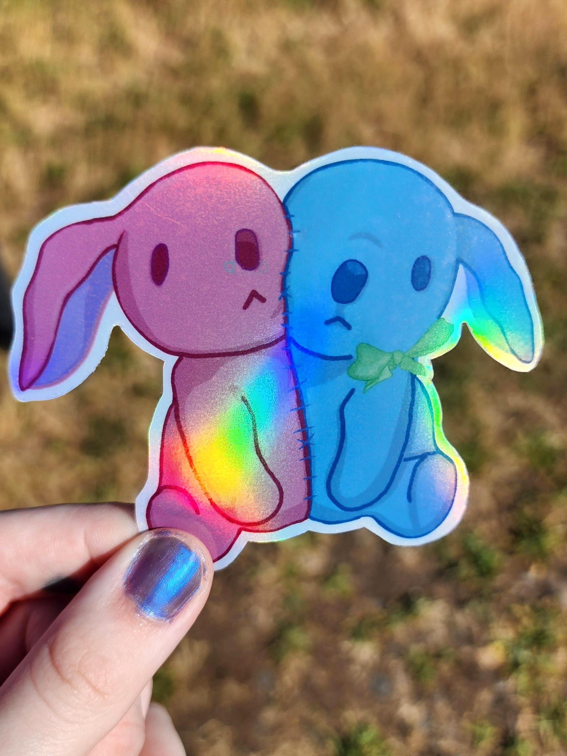 holographic bunny sticker-My Store-rain faerie shop