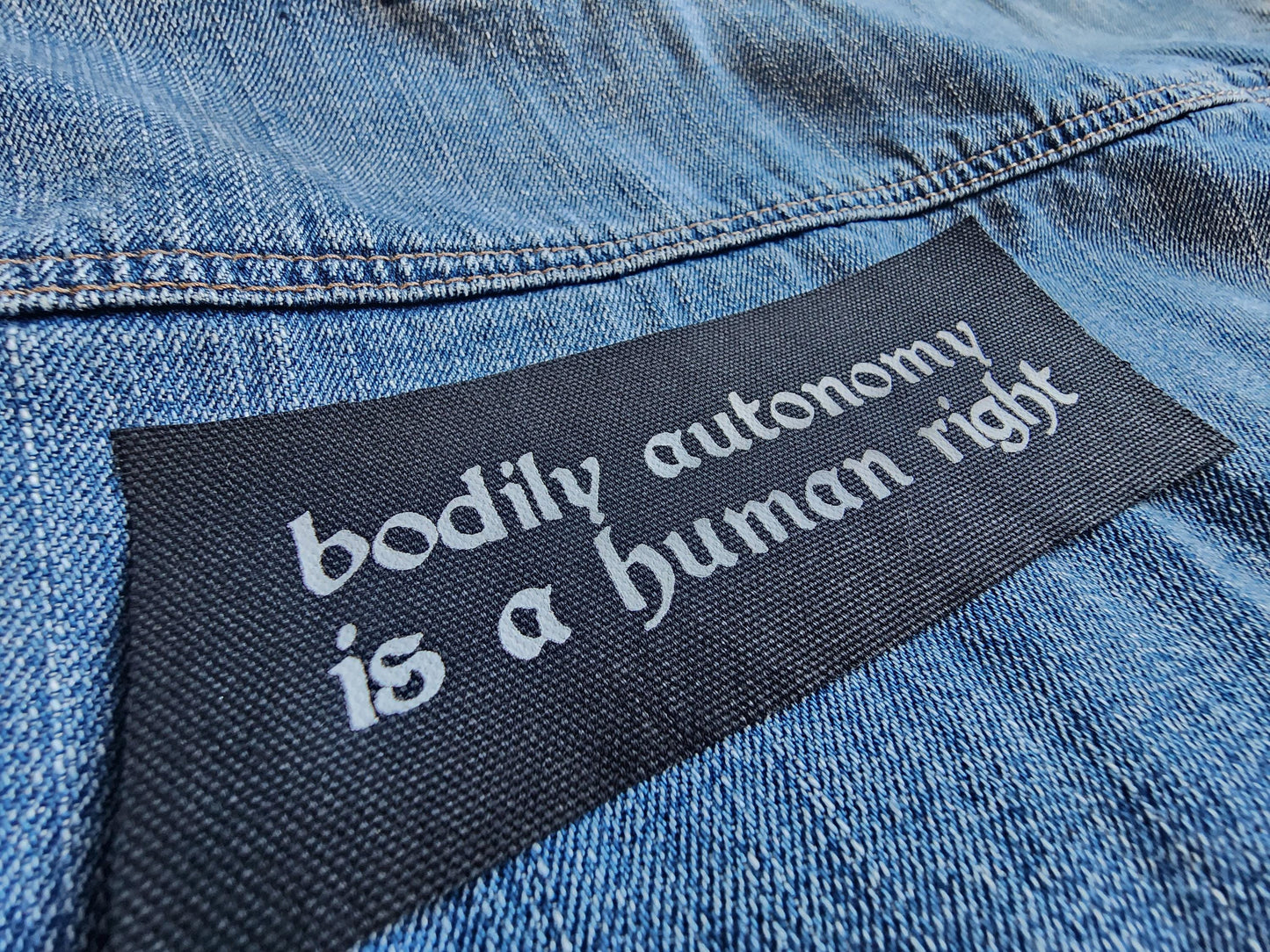 bodily autonomy is a human right sew on patch | activist patch | diy punk fashion accessory-My Store-rain faerie shop