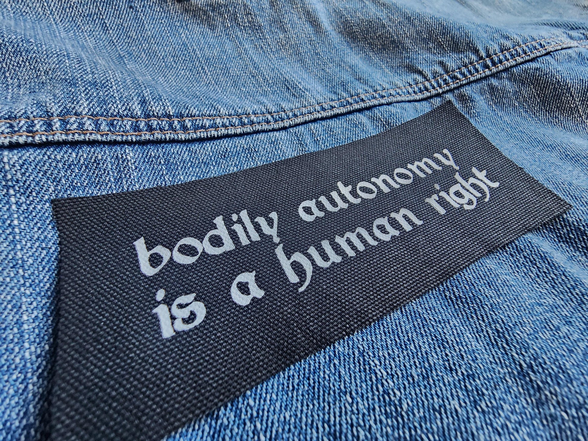 bodily autonomy is a human right sew on patch | activist patch | diy punk fashion accessory-My Store-rain faerie shop