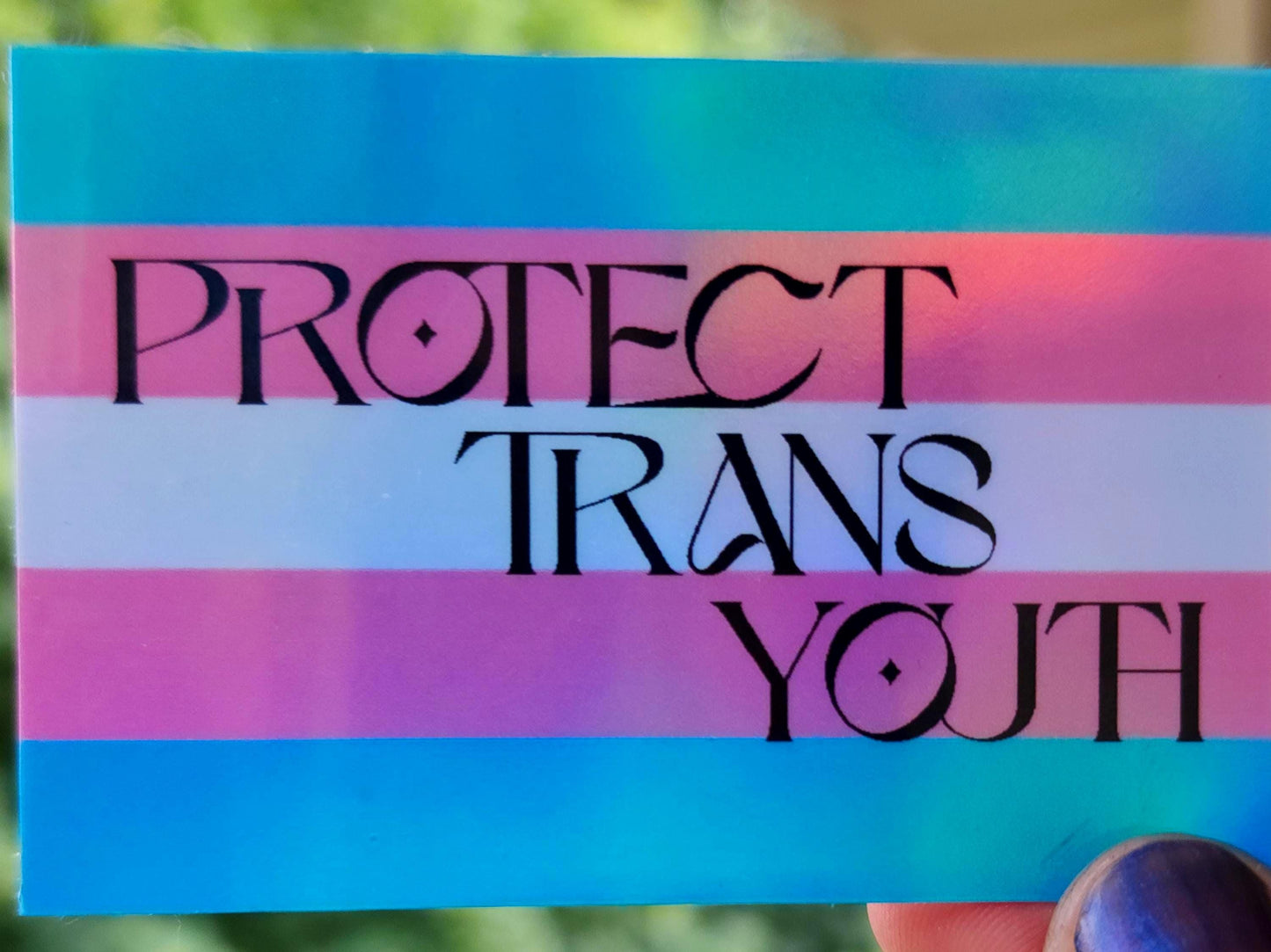 protect trans youth sticker | holographic & waterproof-My Store-rain faerie shop