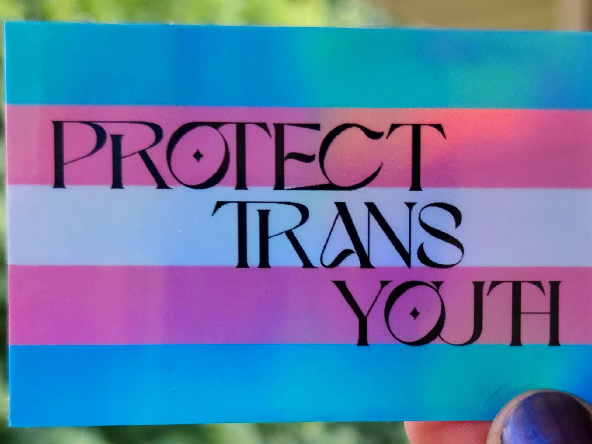 protect trans youth sticker | holographic & waterproof-My Store-rain faerie shop