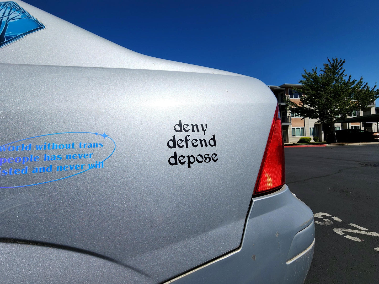 deny defend depose bumper sticker | vinyl decal | permanent waterproof-My Store-rain faerie shop
