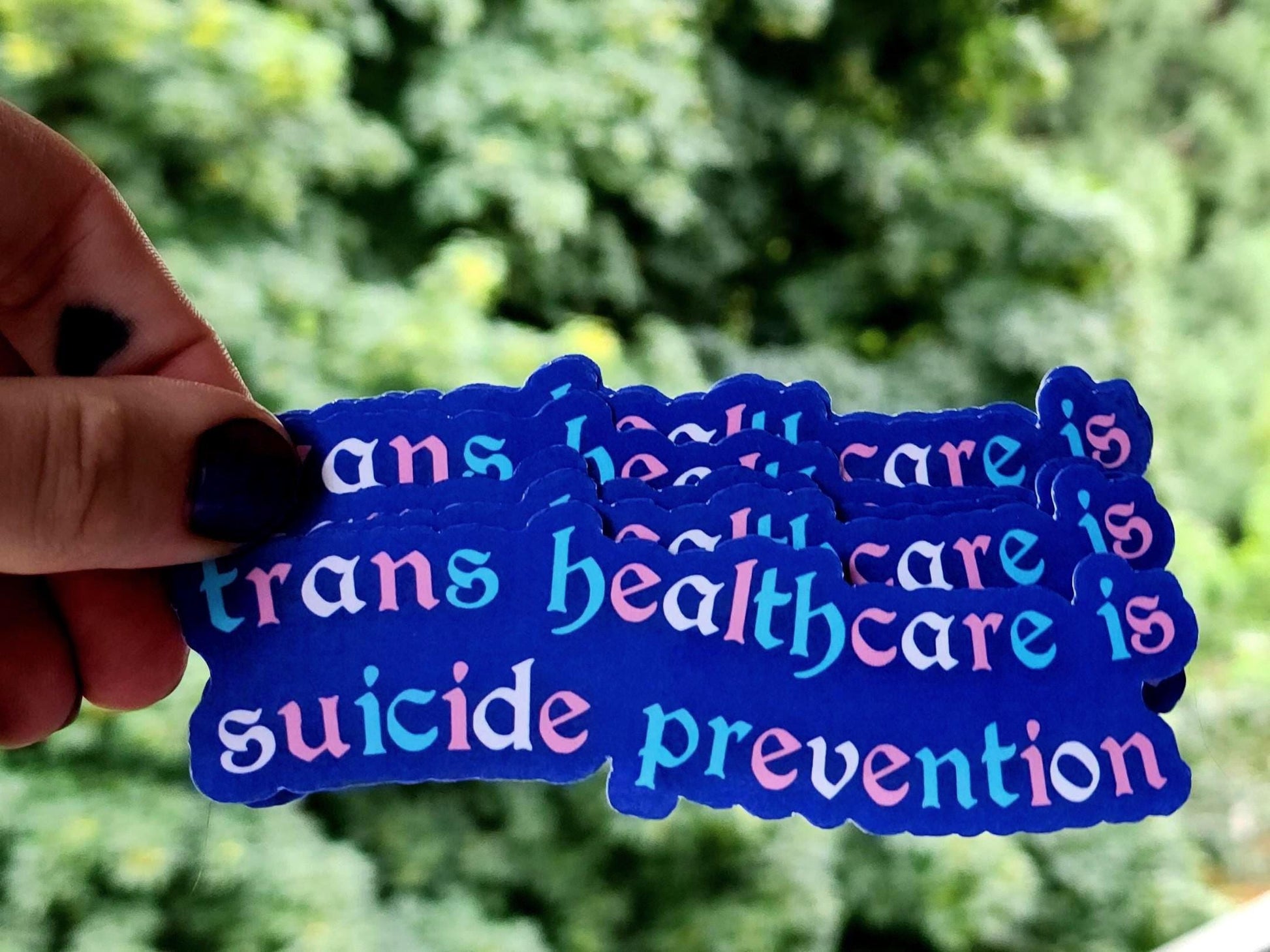 trans healthcare is suicide prevention sticker-My Store-rain faerie shop