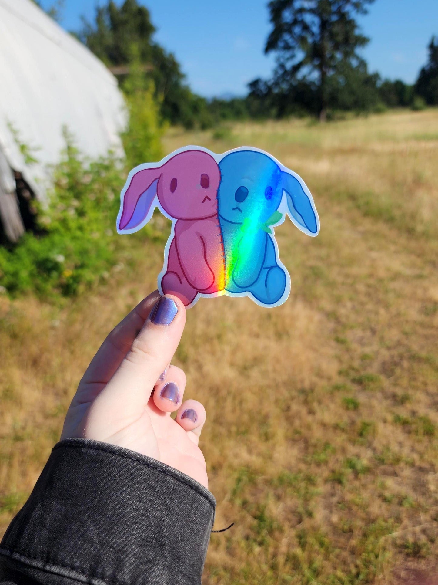 holographic bunny sticker-My Store-rain faerie shop