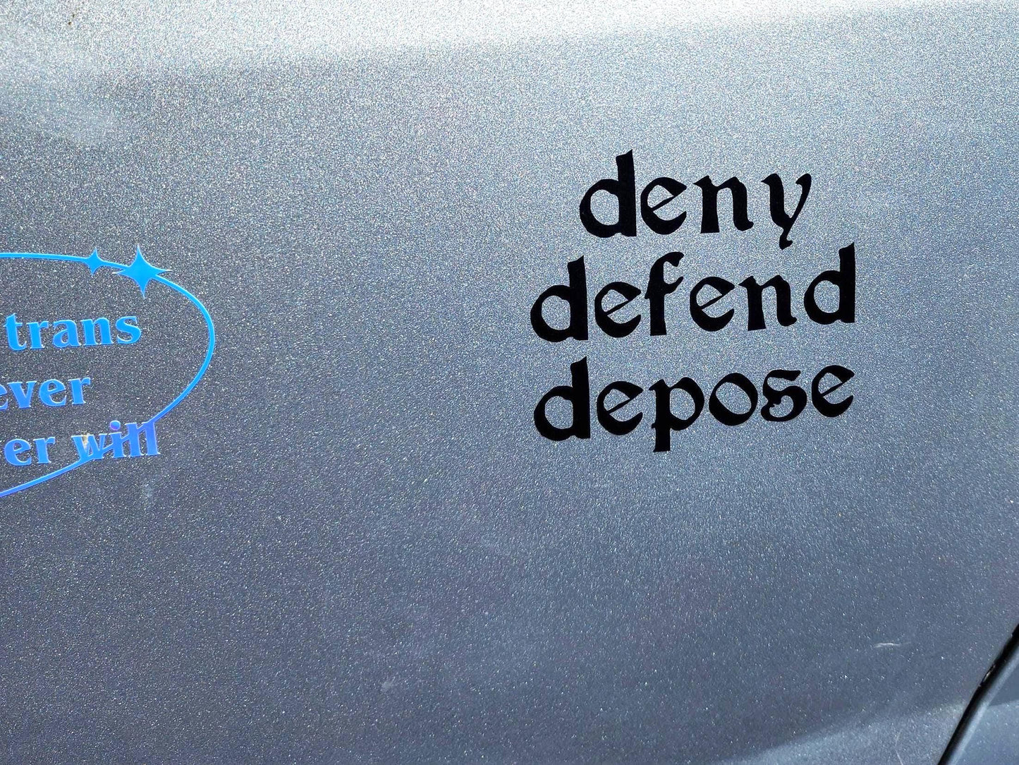 deny defend depose bumper sticker | vinyl decal | permanent waterproof-My Store-rain faerie shop
