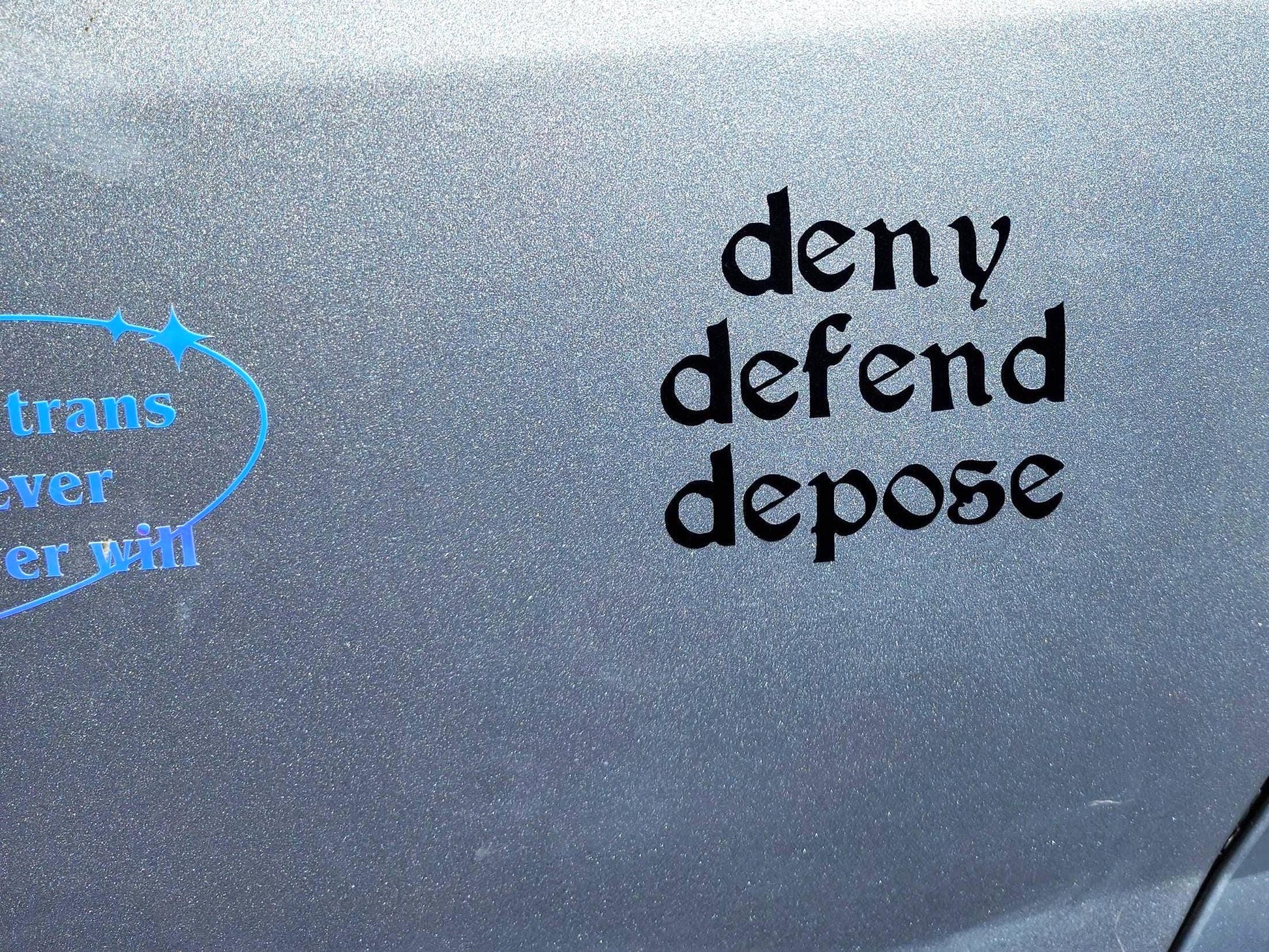 deny defend depose bumper sticker | vinyl decal | permanent waterproof-My Store-rain faerie shop