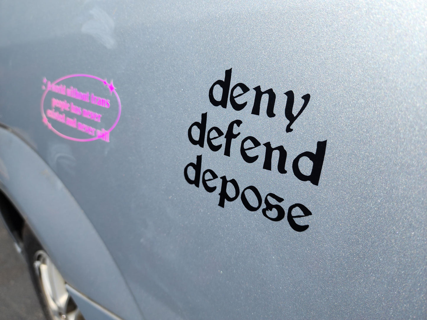 deny defend depose bumper sticker | vinyl decal | permanent waterproof-My Store-rain faerie shop