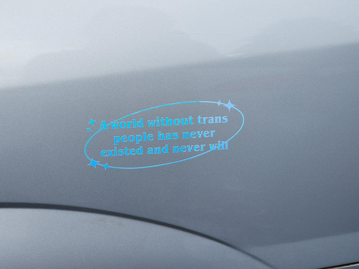 holographic trans rights bumper sticker | a world without trans people will never exist | queer owned-My Store-rain faerie shop