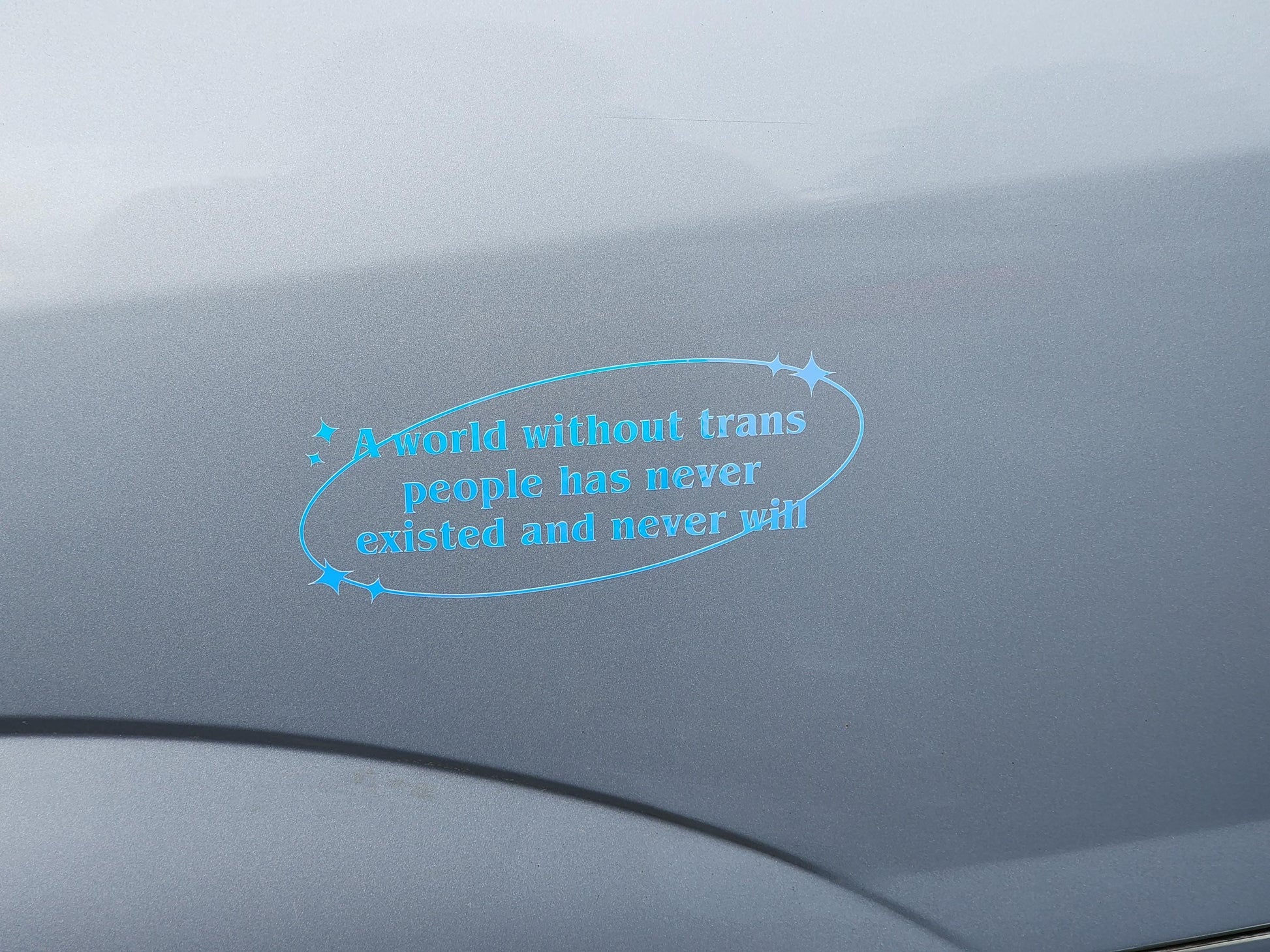 holographic trans rights bumper sticker | a world without trans people will never exist | queer owned-My Store-rain faerie shop