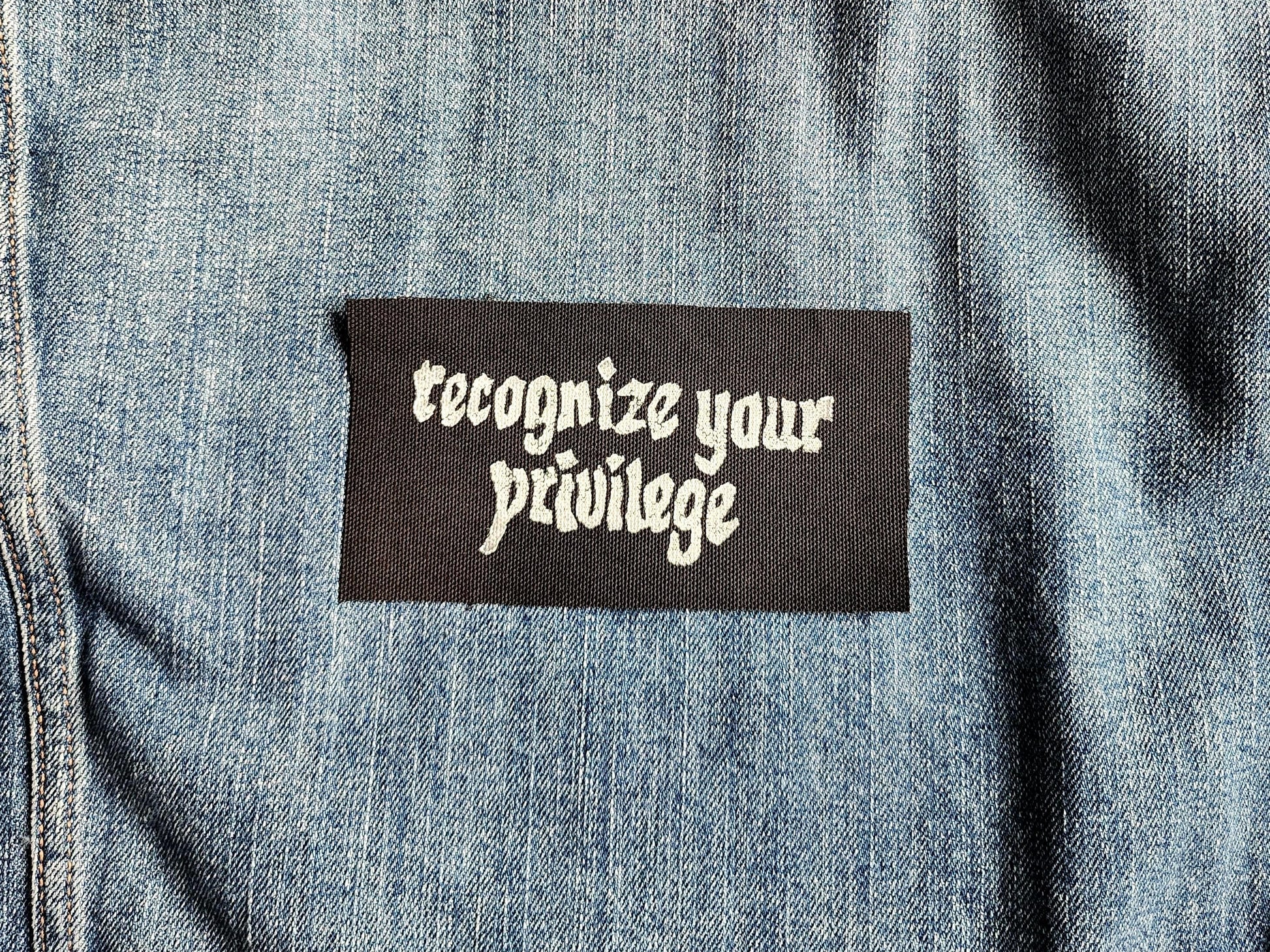 recognize your privilege sew on patch-My Store-rain faerie shop