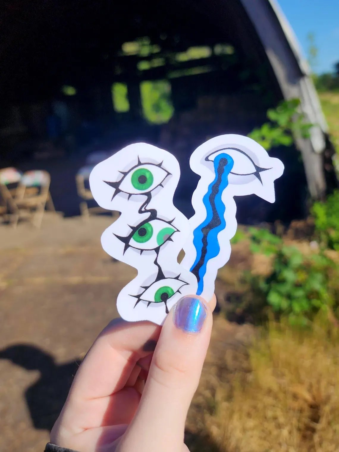dripping eyes sticker set | waterproof | illustrative art | trippy-rain faerie shop-rain faerie shop