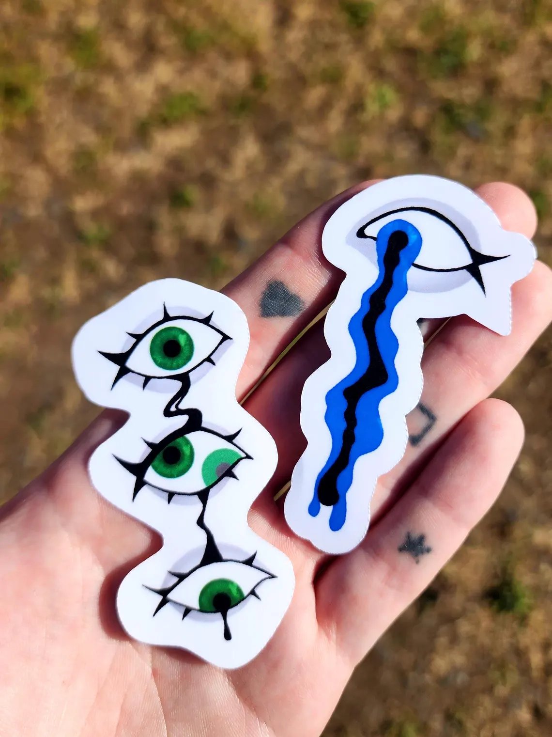 dripping eyes sticker set | waterproof | illustrative art | trippy-rain faerie shop-rain faerie shop