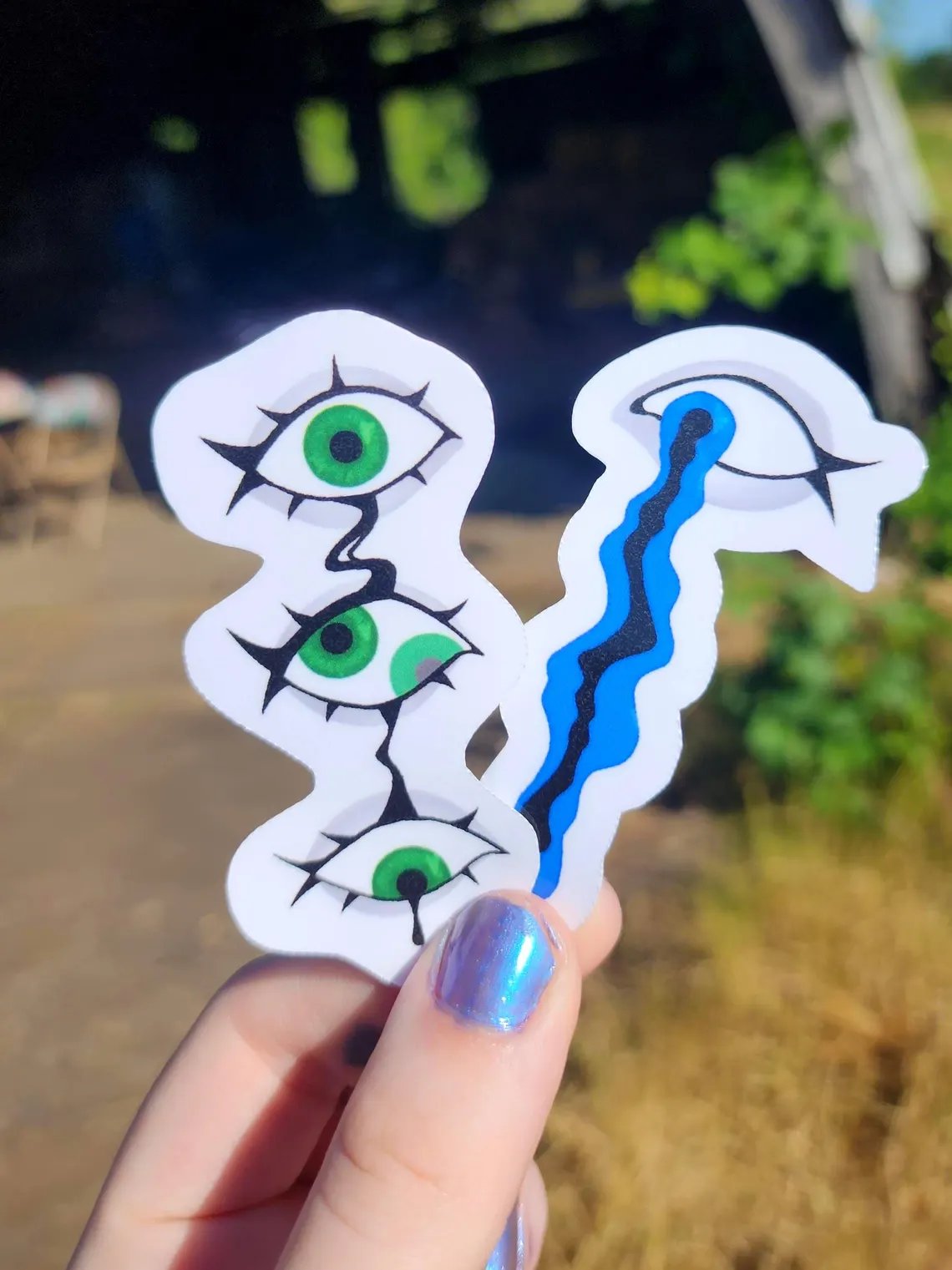 dripping eyes sticker set | waterproof | illustrative art | trippy-rain faerie shop-rain faerie shop