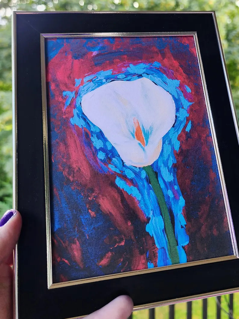 flower acrylic painting print | 5 x 7"-rain faerie shop-rain faerie shop