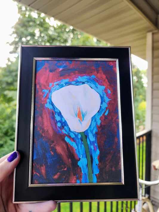 flower acrylic painting print | 5 x 7"-rain faerie shop-rain faerie shop