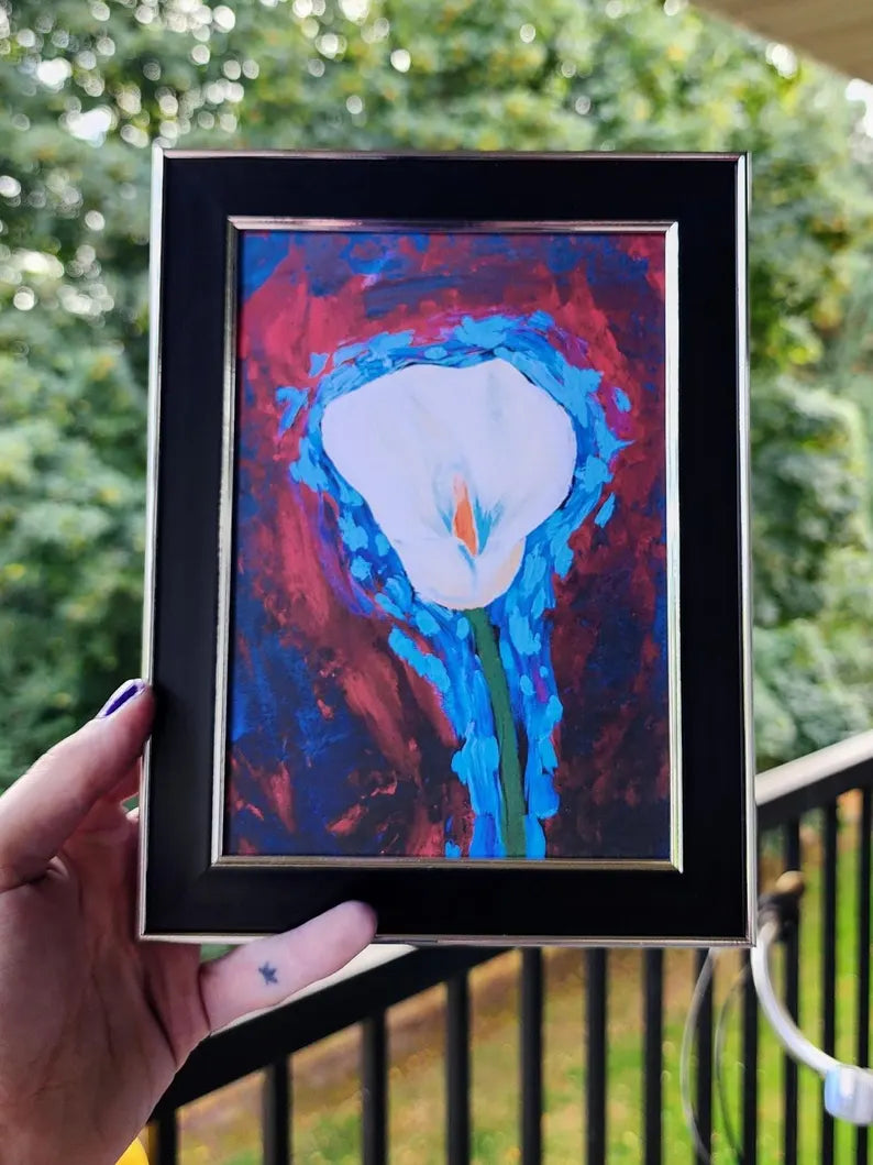 flower acrylic painting print | 5 x 7"-rain faerie shop-rain faerie shop