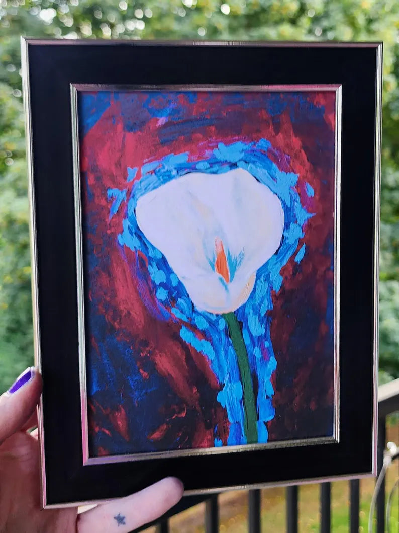 flower acrylic painting print | 5 x 7"-rain faerie shop-rain faerie shop