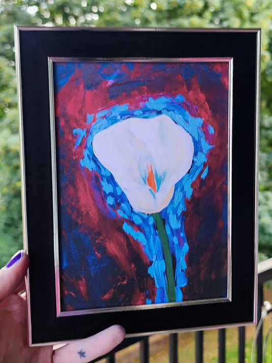 flower acrylic painting print | 5 x 7"-rain faerie shop-rain faerie shop