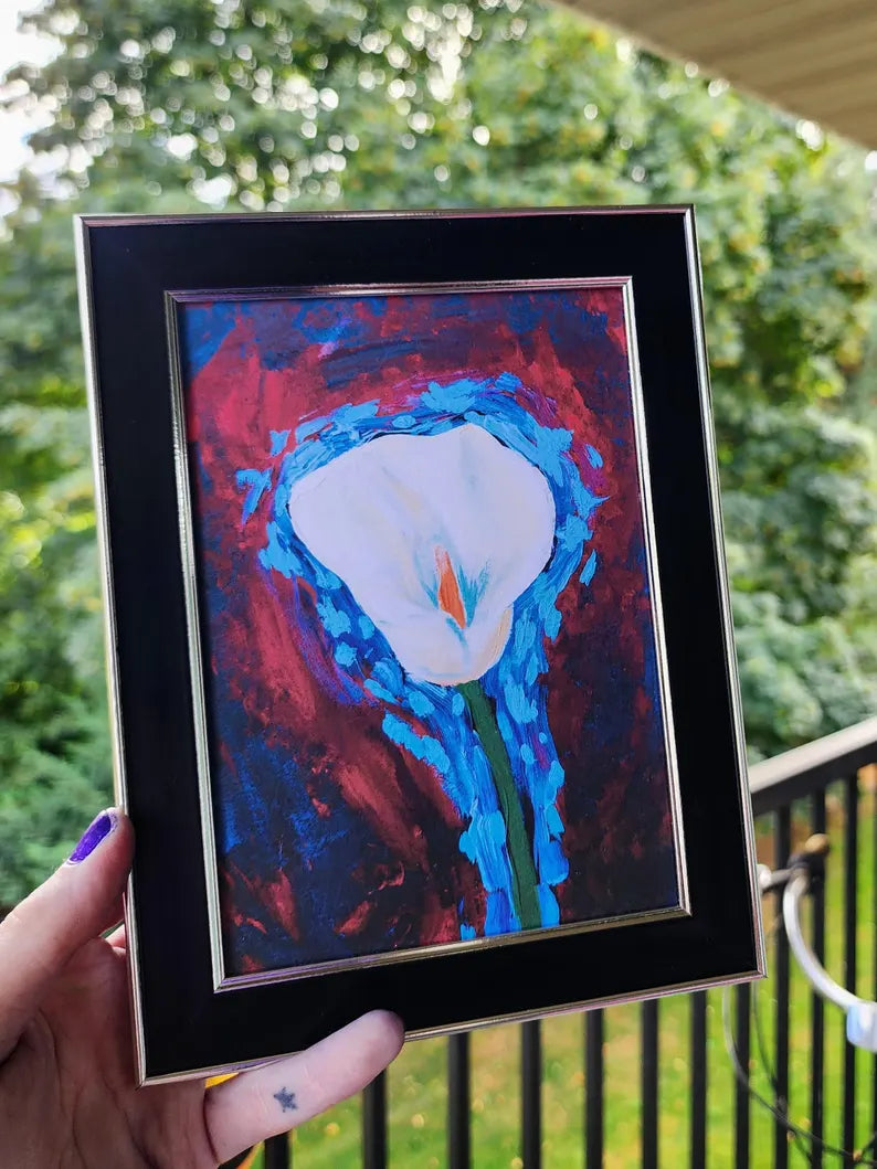 flower acrylic painting print | 5 x 7"-rain faerie shop-rain faerie shop