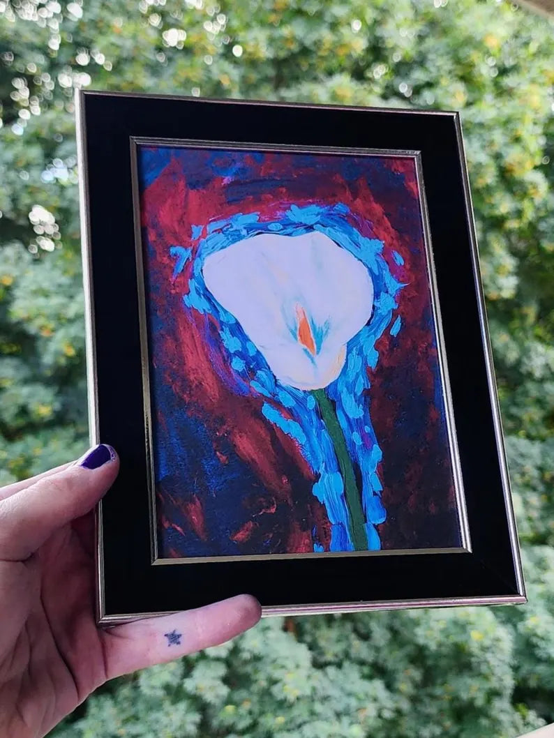 flower acrylic painting print | 5 x 7"-rain faerie shop-rain faerie shop