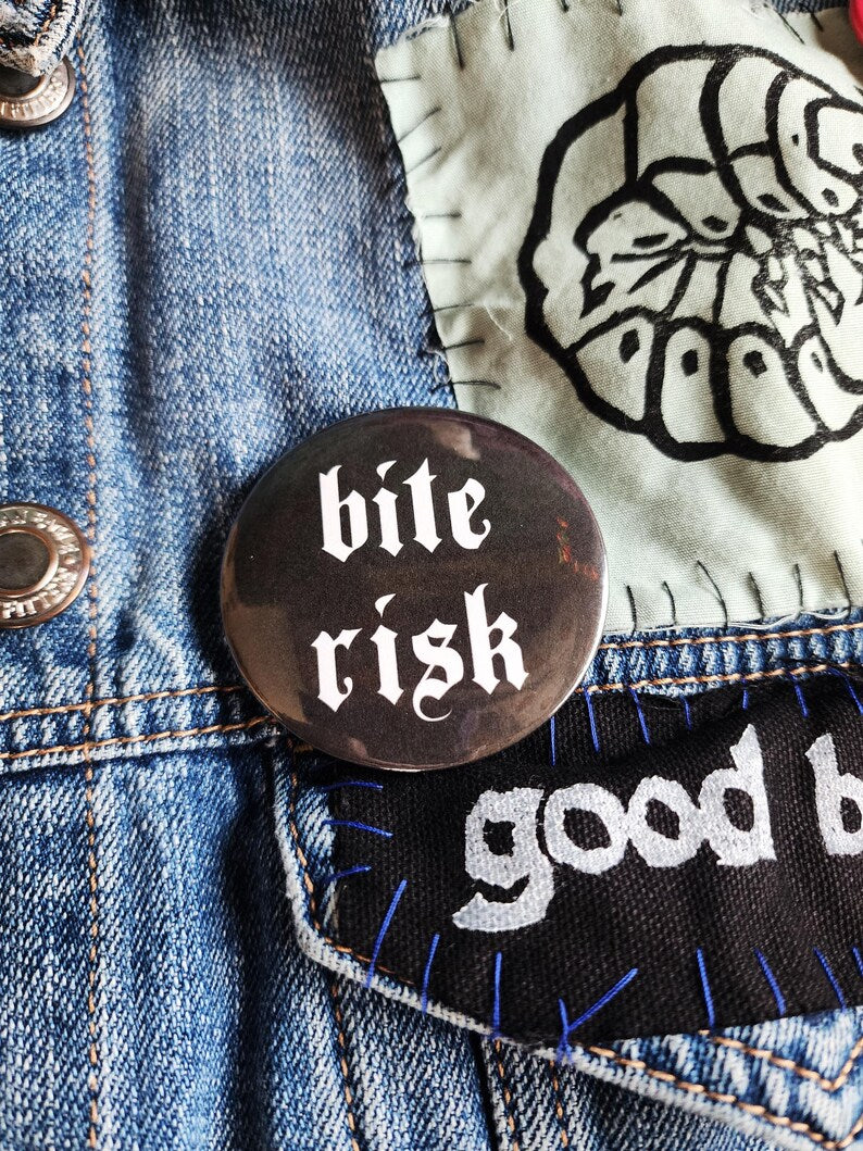 bite risk | pin back buttons | 2.25"-rain faerie shop-rain faerie shop