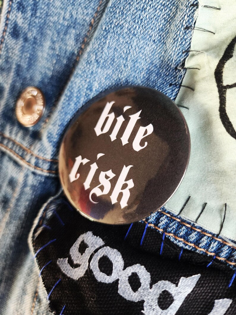 bite risk | pin back buttons | 2.25"-rain faerie shop-rain faerie shop