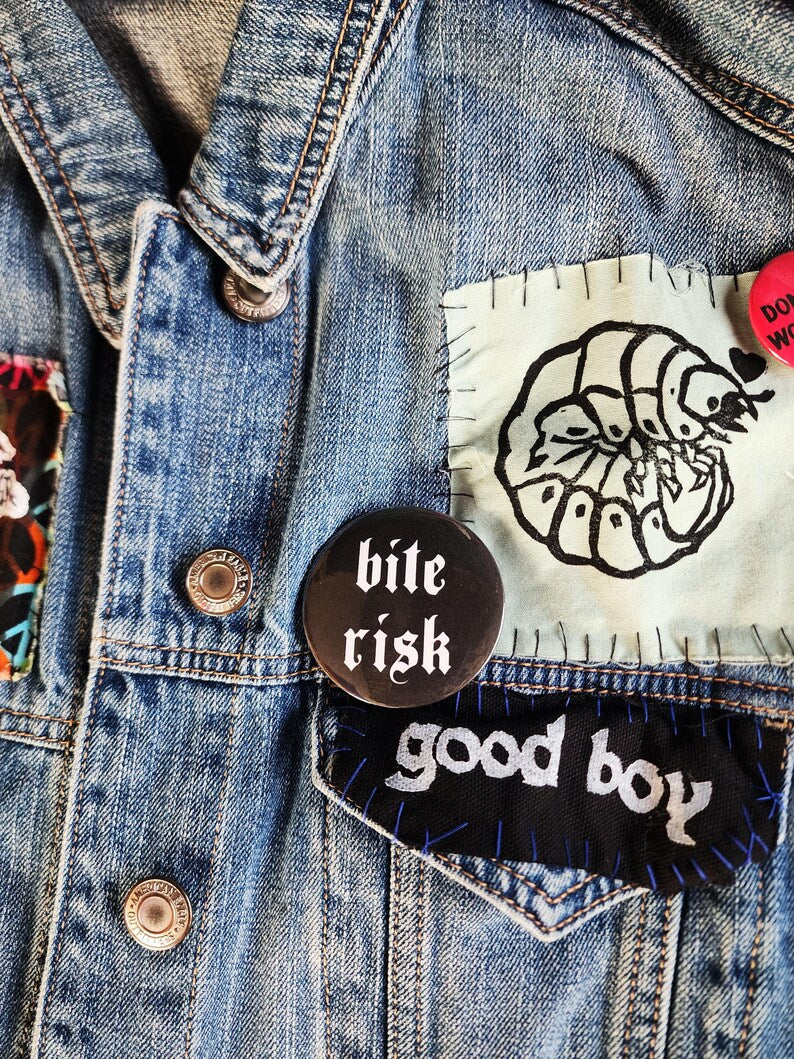 bite risk | pin back buttons | 2.25"-rain faerie shop-rain faerie shop