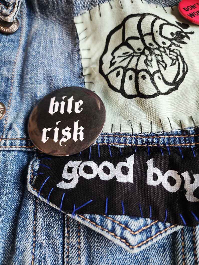 bite risk | pin back buttons | 2.25"-rain faerie shop-rain faerie shop