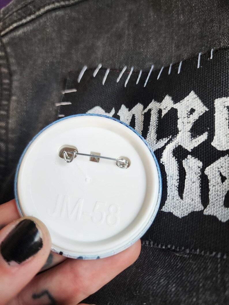 protect the dolls | pin back buttons | 2.25" | flower sky photography-rain faerie shop-rain faerie shop