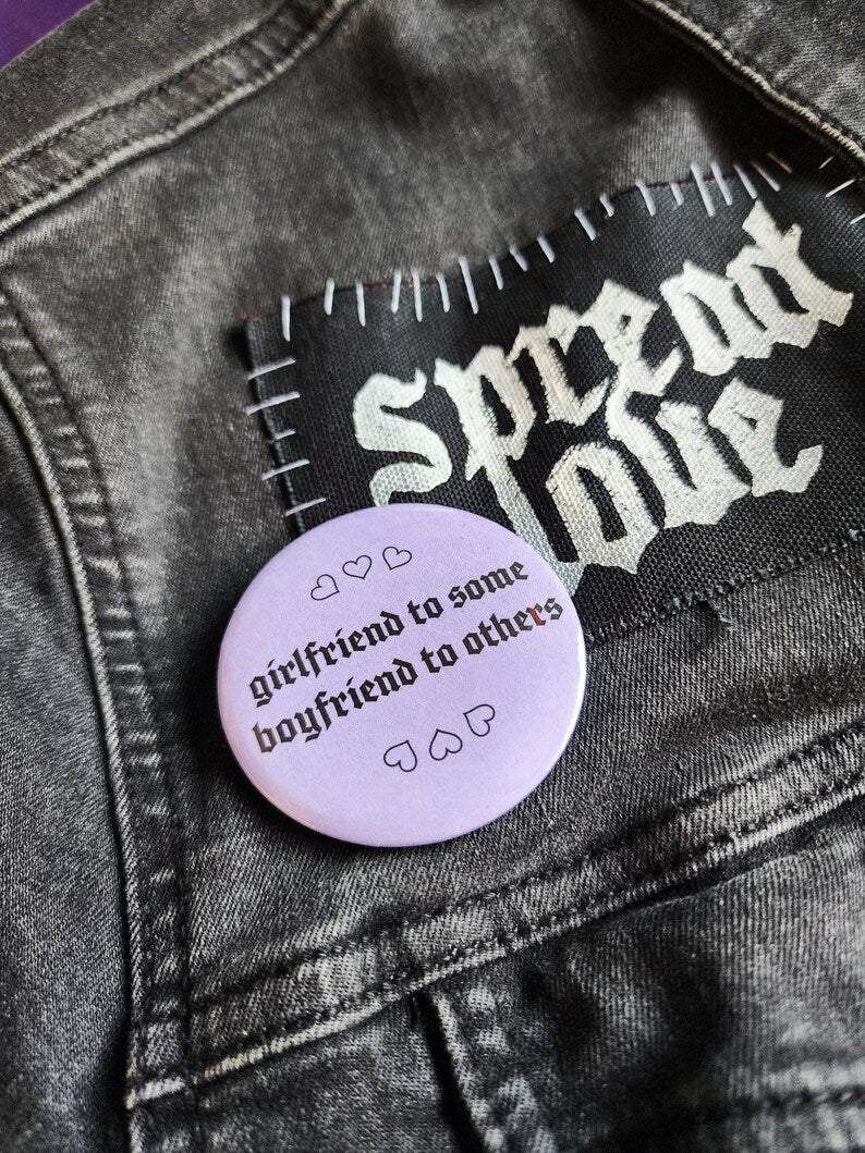 girlfriend to some boyfriend to others | pin back buttons | 2.25"-rain faerie shop-rain faerie shop