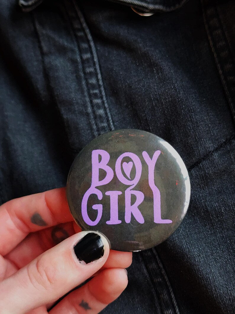boygirl | pin back buttons | 2.25"-rain faerie shop-rain faerie shop