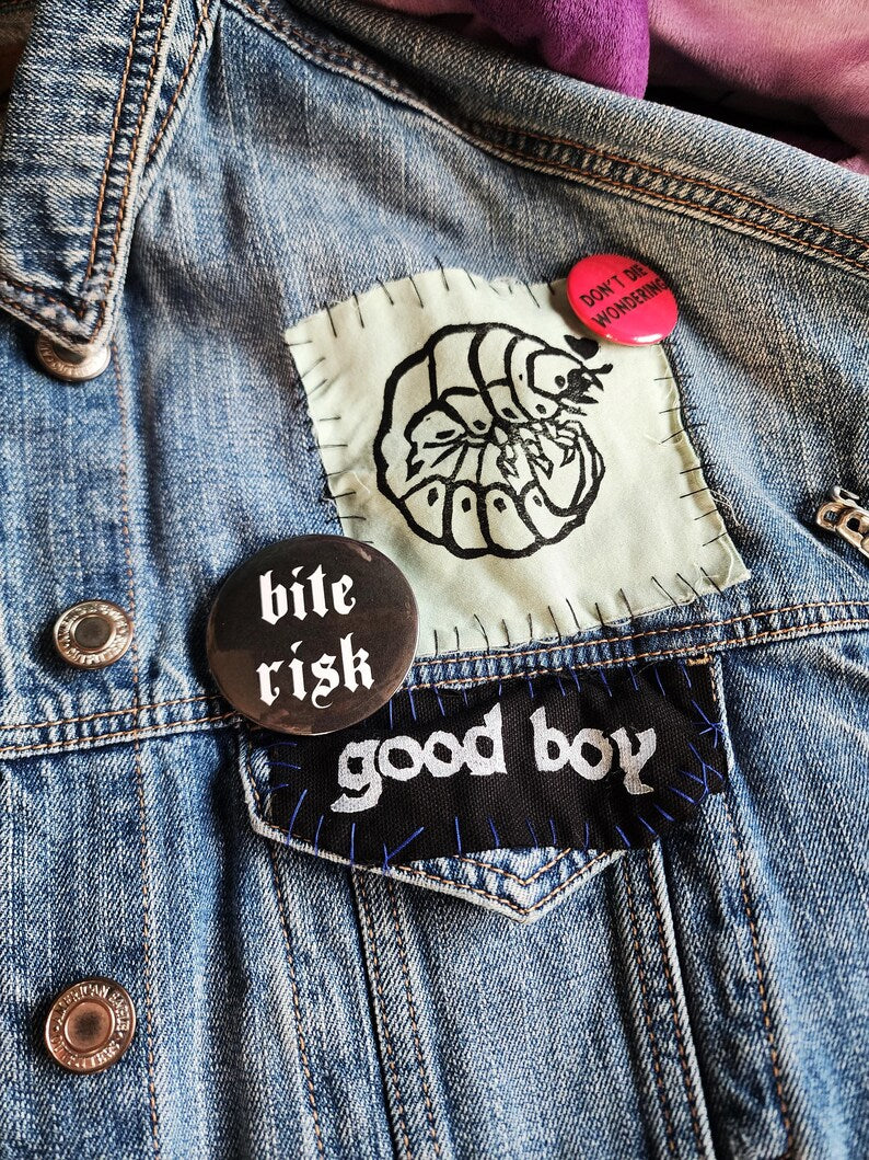 bite risk | pin back buttons | 2.25"-rain faerie shop-rain faerie shop