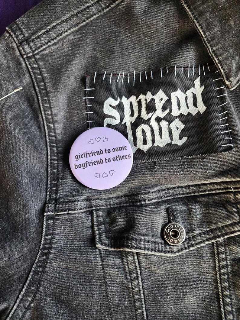girlfriend to some boyfriend to others | pin back buttons | 2.25"-rain faerie shop-rain faerie shop